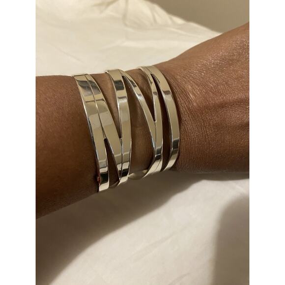 Brighton Christo Chara Wide Cuff Silver Tone Bracelet 6.5 In New in Dust bag - Picture 6 of 8